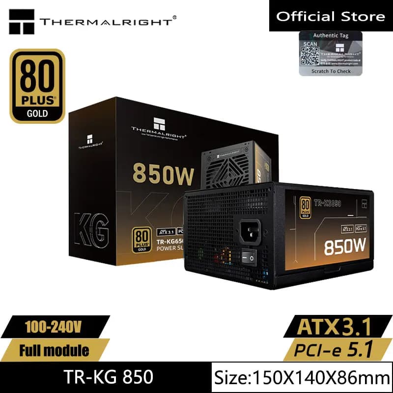 Thermalright TR-KG850/750/650 Black Gold medal fully modular power supply/support ATX3.1/100-240V/850W/750W support PCI-E5.1