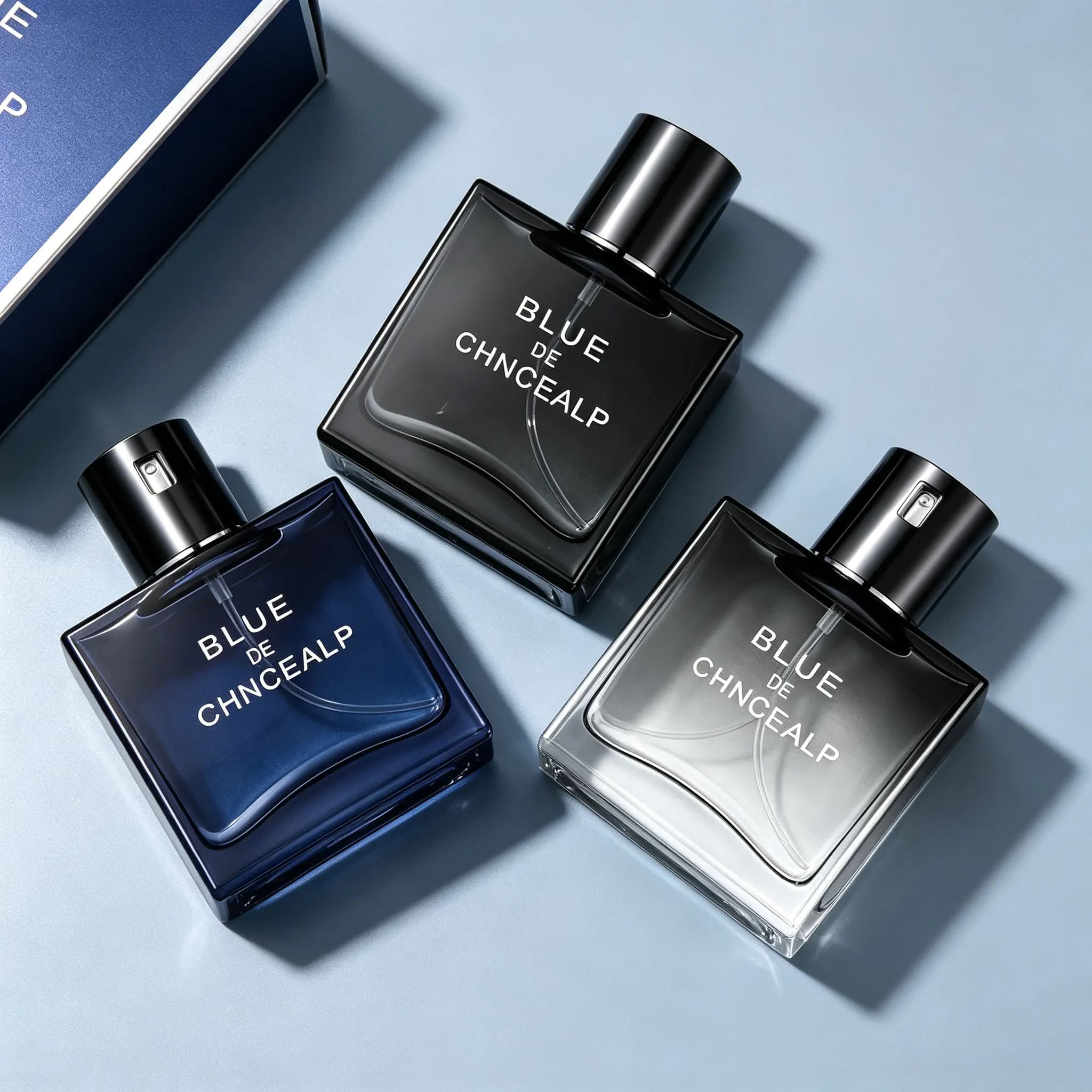 Masculine Gentleman Blue Marine Perfume 50ml Eau de Toilette Spray, Luxury Gift Box Pack for Daily Business Formal Occasions