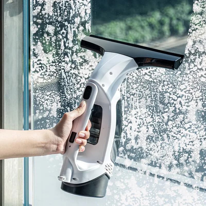 2000Pa Handheld Window Vacuum Squeegee Cordless Electric Glass Cleaner Tool 150ml Water Collection Tank Window Cleaning Kit