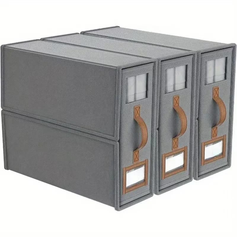 Foldable Bed Sheets Set Organizers,Linen Fabric Closet Organizers with Window,Bedding Storage Box for Bedsheets and Pillow