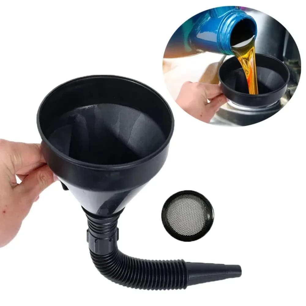 Car Refueling Funnel Detachable Spill-Proof Refueling Hose with Long Mouth Funnel Motorcycle Refueling Engine Oil Funnel Tools
