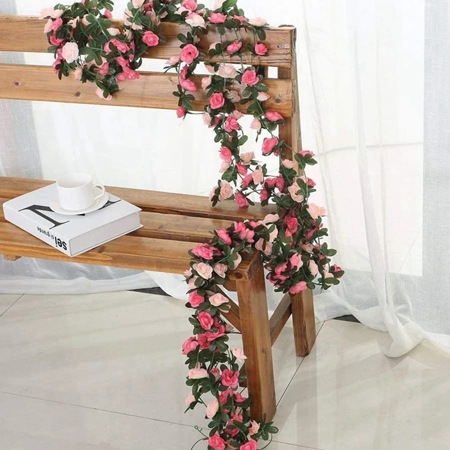 250CM Artificial Rose Flowers Wedding Home Room Decoration Spring Autumn Garden Arch Christmas Rattan DIY gift Fake Plants Vine