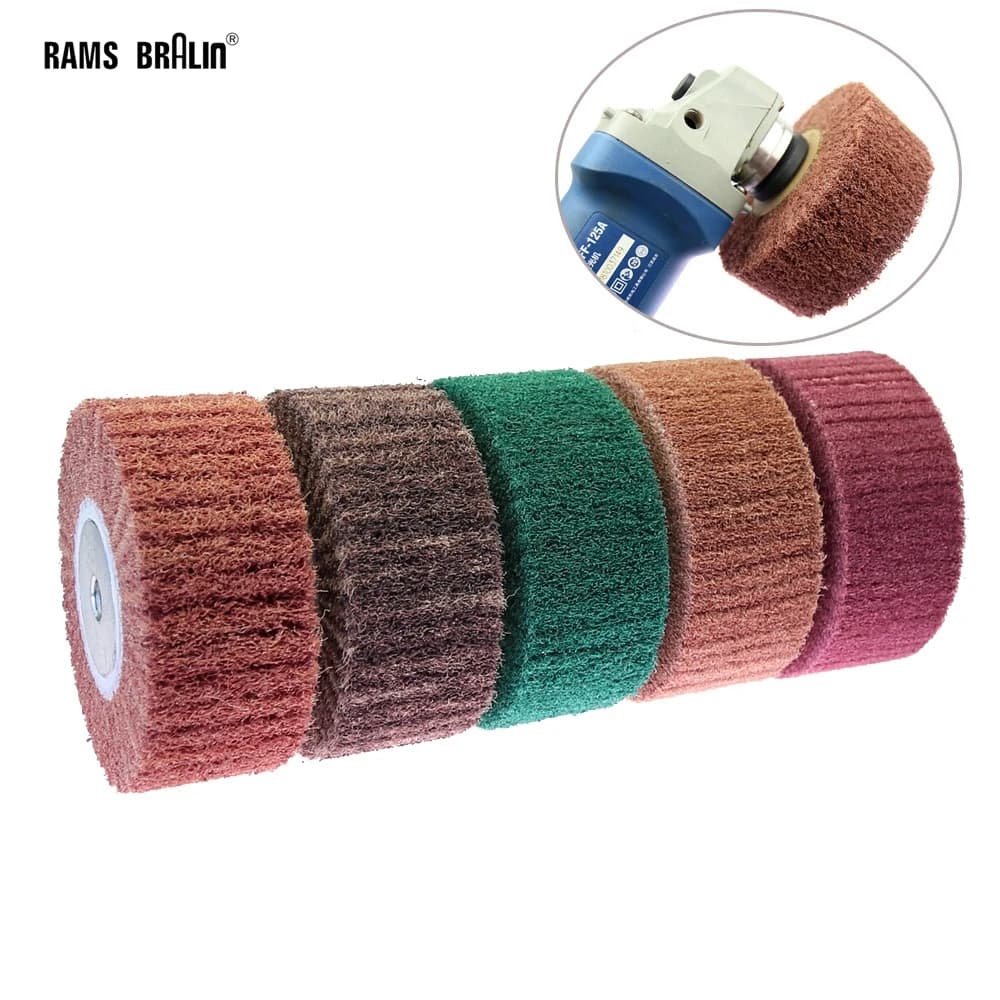 120*50mm*M14 Angle Grinder Drill Nylon Polishing Mop Brush Drawing  Deburring Drum Wheel for Stainless Steel