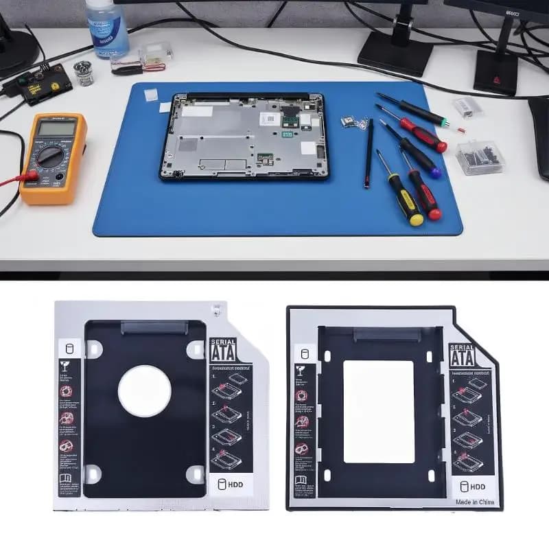 Universal CD DVD to HDD Case Enclosure 2.5" SSD with Optibay, 9.5/12.7mm 2nd HDD Caddy SATA 3.0 CD-ROM