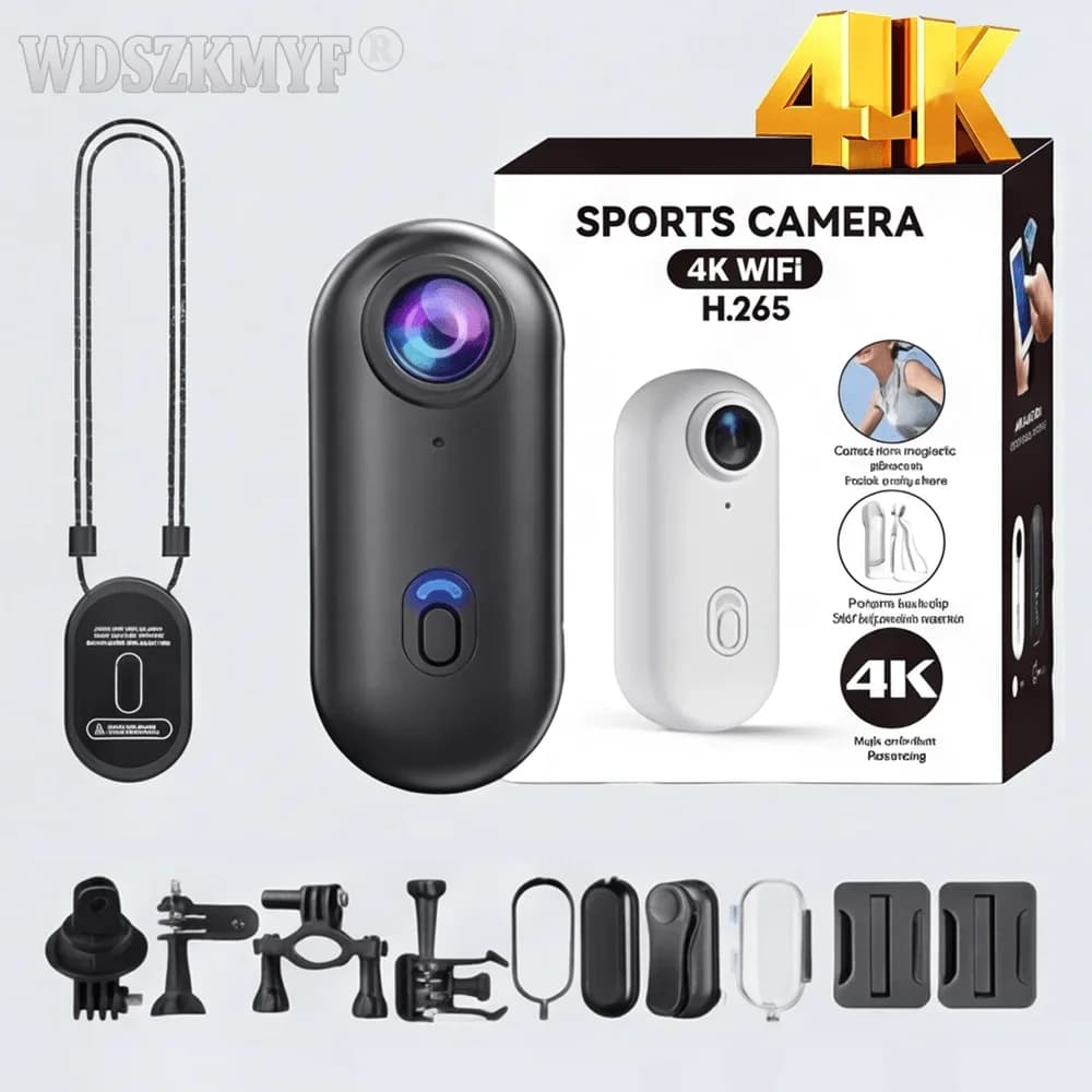4K HD Motorcycle Mini Recorder Finger WIFI Action Camera Lightweight POV Motorcycle Road Sport Cam Bicycle Vlog Pet Body Camera