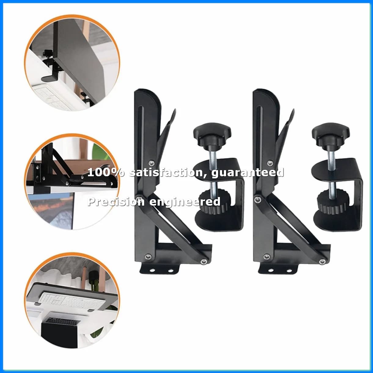 2PCS Foldable Bracket Computer Keyboard Desk Extender Support Keyboard Arm Stand Folding Desktop for Laptop Monitor-ABWO