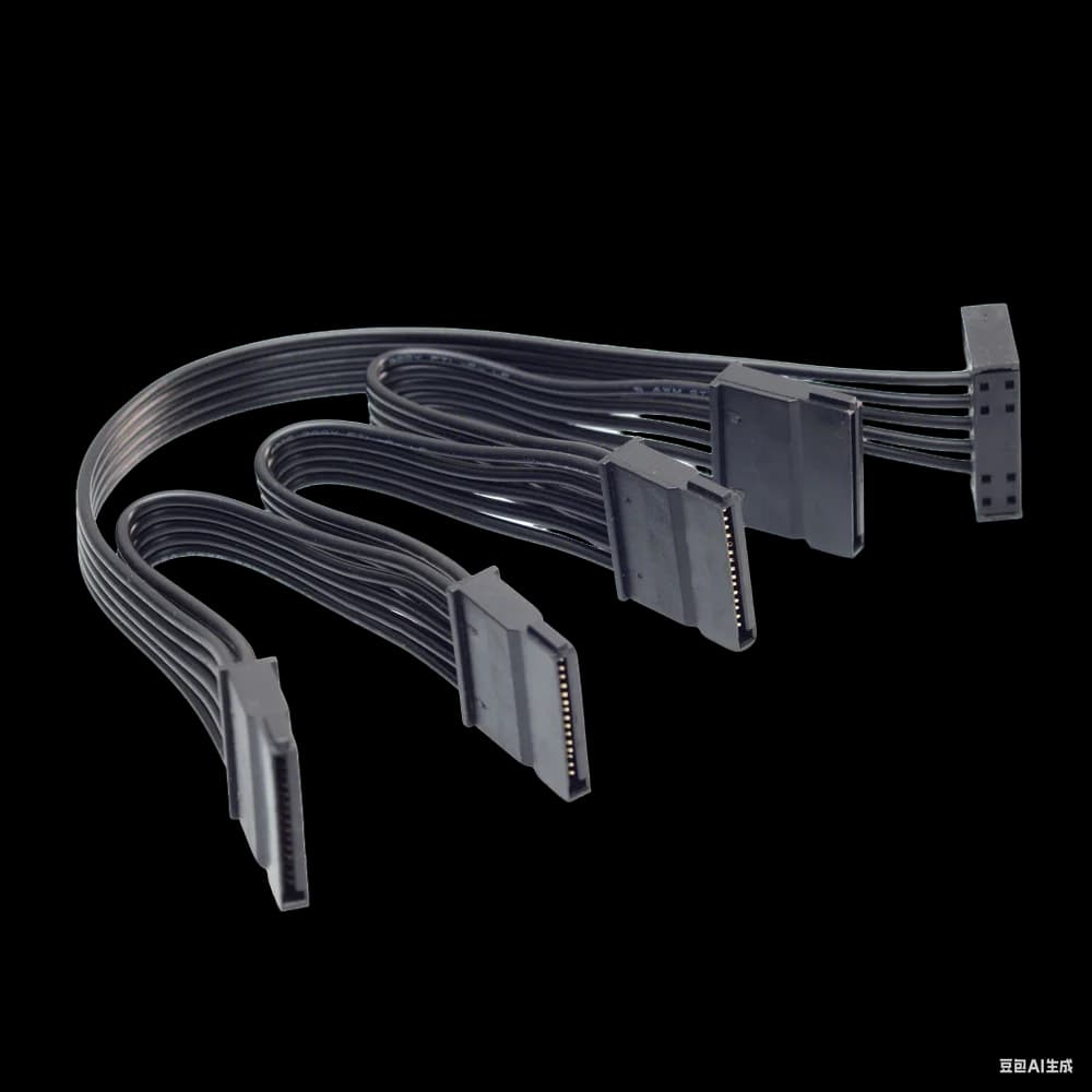 1 to 4 ways 15Pin Sata Power Supply Male to Female Extension Cable Splitter For HDD SSD bay PC Server  SATA Port Multiplier