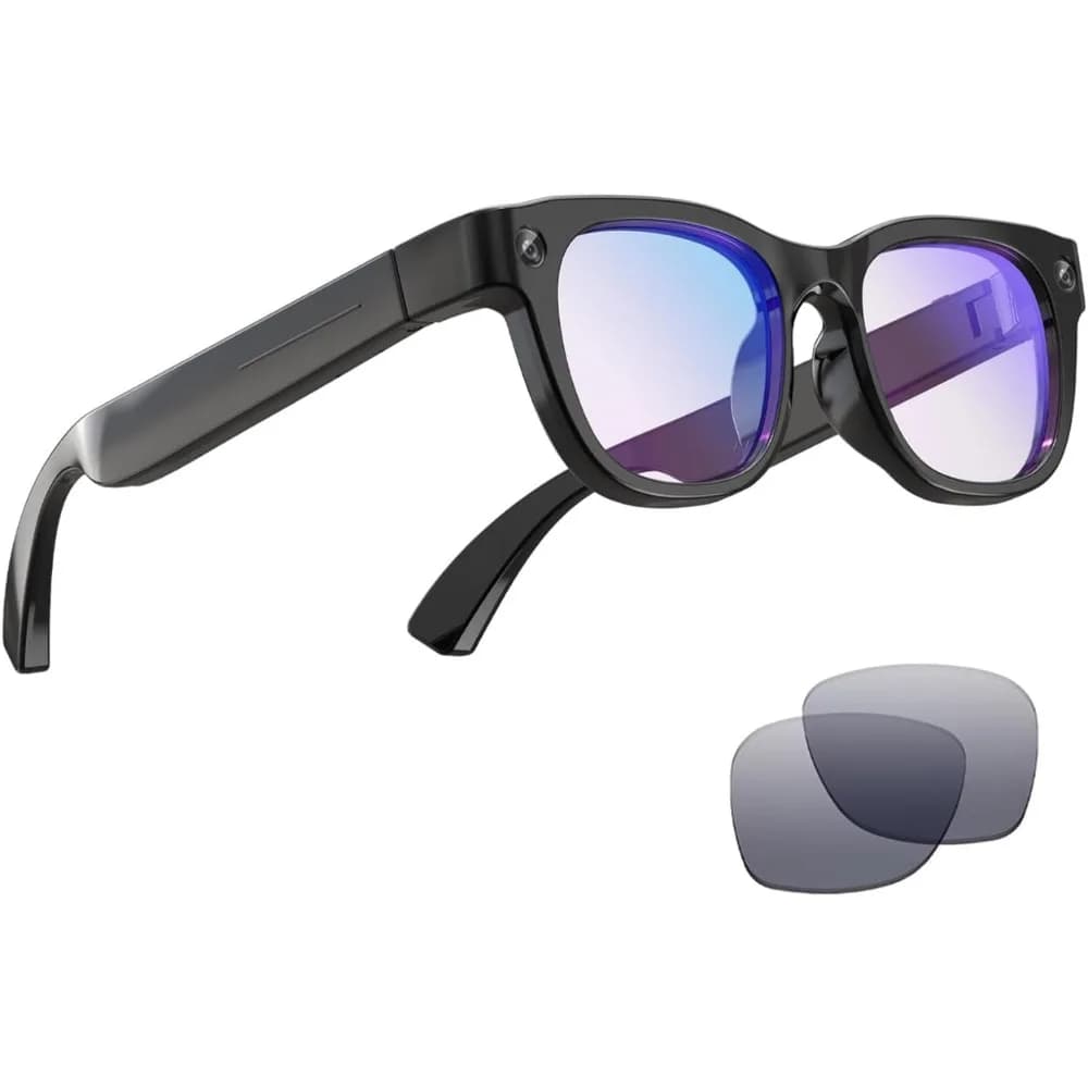 Multipurpose HD Video Glasses: Real-Time Translation, Anti-Blue Light, Sunglasses Lens, Voice Assistant, Open-Ear Audio