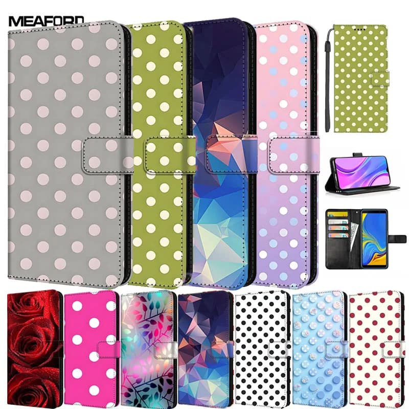 Flip Cover For Honor X8D Etui Huawei HonorX8D 4G Polka Dots Coque Phone Case Luxury Leather Wallet Stand Book Card Shield Bumper