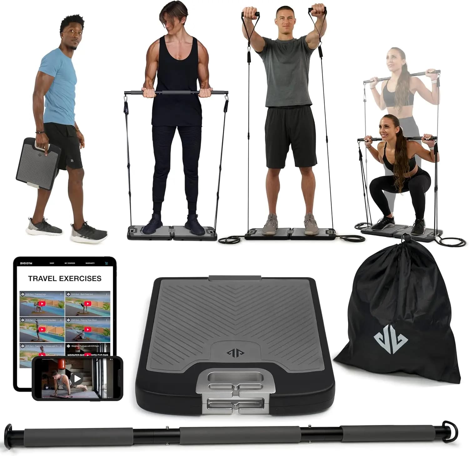All-in-One Portable Home Gym: 10-320LBS Resistance Bands Set for Strength Training, Travel & Home Workout