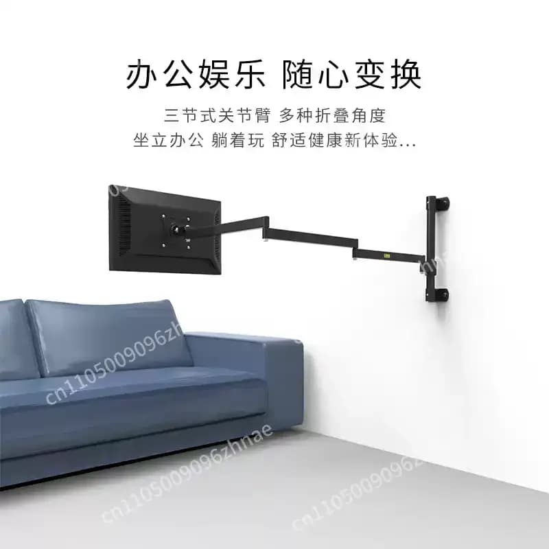 Wall Mount Ultra Long Arm fit for 19-24 inch Monitor Support Full Motion Monitor Holder Mount Bracket
