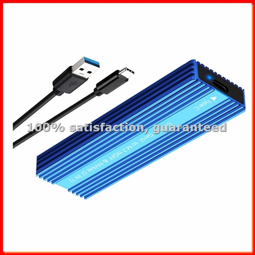 M.2 SSD Enclosure USB 3.2 Type-C Metal Case with Heat Dissipation Supports /NVMe Dual Protocol Hard Disk Box E-A31R