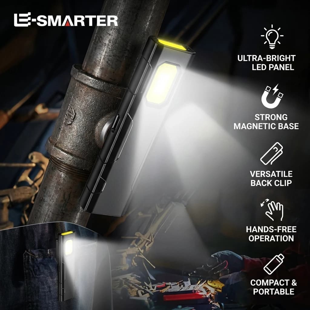 Portable Rechargeable Mini LED Keychain Flashlight 800LM Magnetic Pocket Torch Light for Work, Camping, Emergency, Car Use