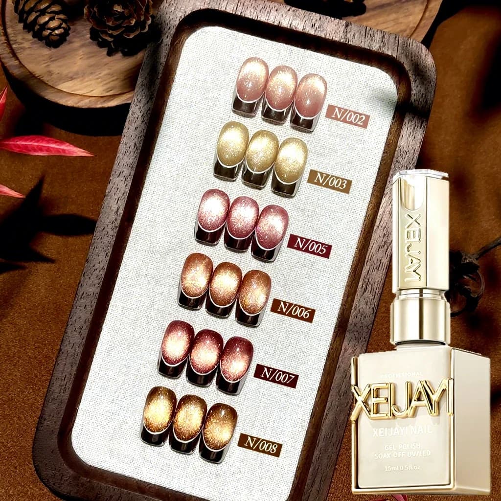 XEIJAYI 6 Colors Moonlight Cat Eye Nail Gel Set Nail Salon 2025 New Hot Sale Fashion Sparkle Nail Art Non-toxic UV Gel Wholesale
