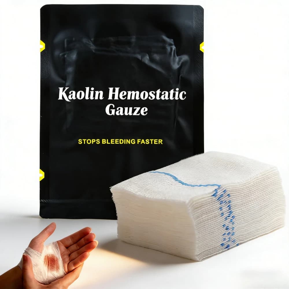 1.5/3.75M Hemostatic Kaolin Gauze Combat Emergency Trauma Z-Fold Soluble For Ifak Tactical  First Aid Kit Medical Wound Dressing