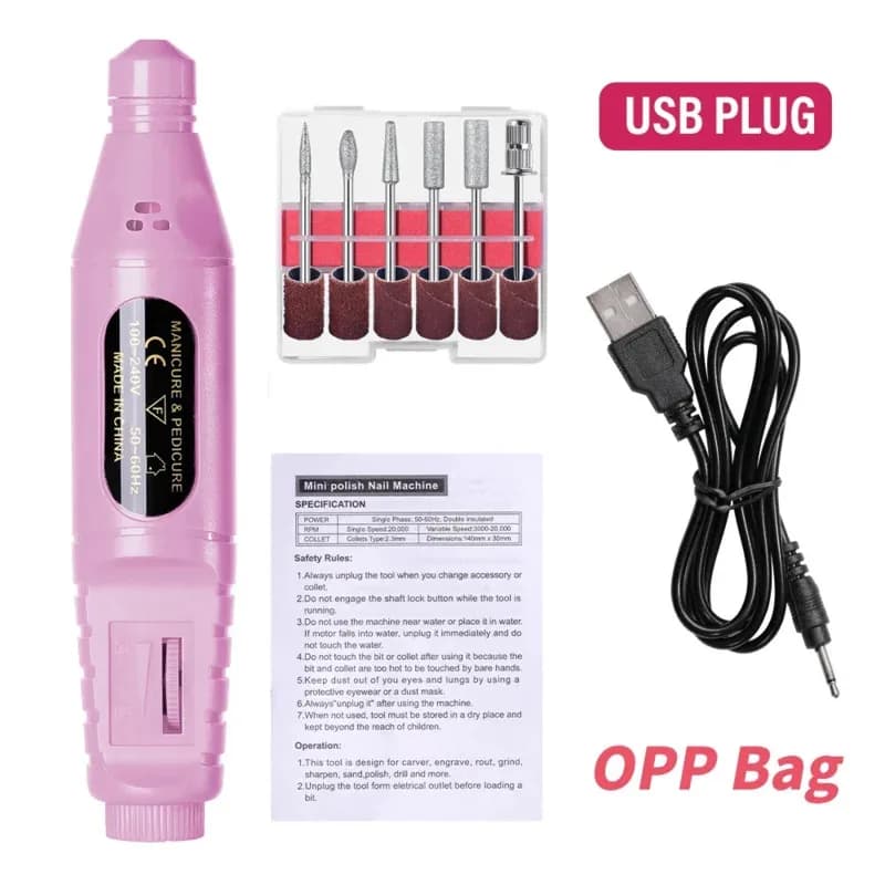 All-in-One Electric Nail File Pen: The Ultimate At-Home Manicure Solution for Gel Polish Removal & Nail Shaping - Lightweight