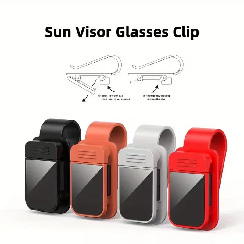 Sun Visor Sunglasses Holder for Car Eyeglass Stand Card Ticket Organizer Interior Storage Clips Car Accessories Pouch