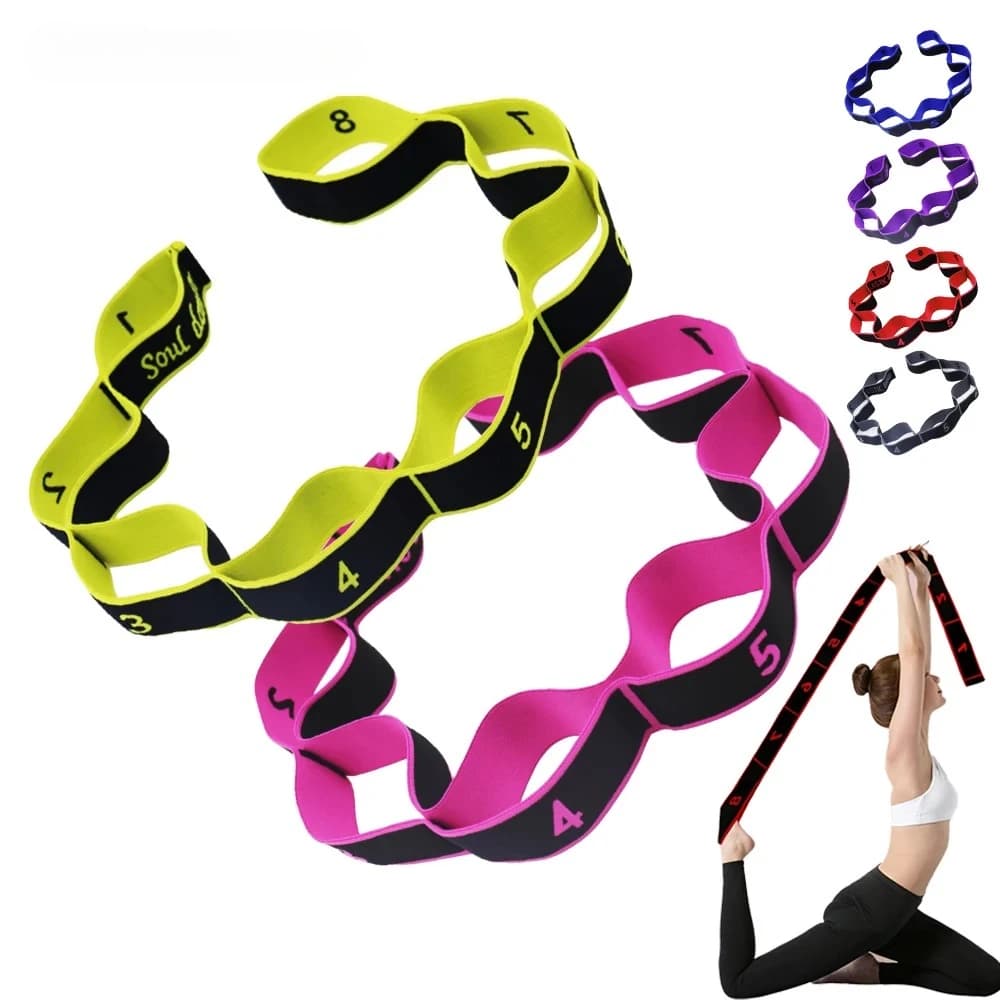8/10 Sections Dance Resistance Band Yoga Stretching Pilates Fitness Digital Elasticity Elastic Stretch Training Tension Belt