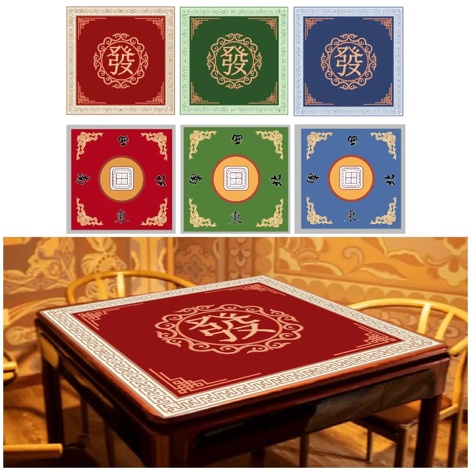 Mahjongg Mat Mahjong Game Table Cover for Tile Game Desktop Games Gathering