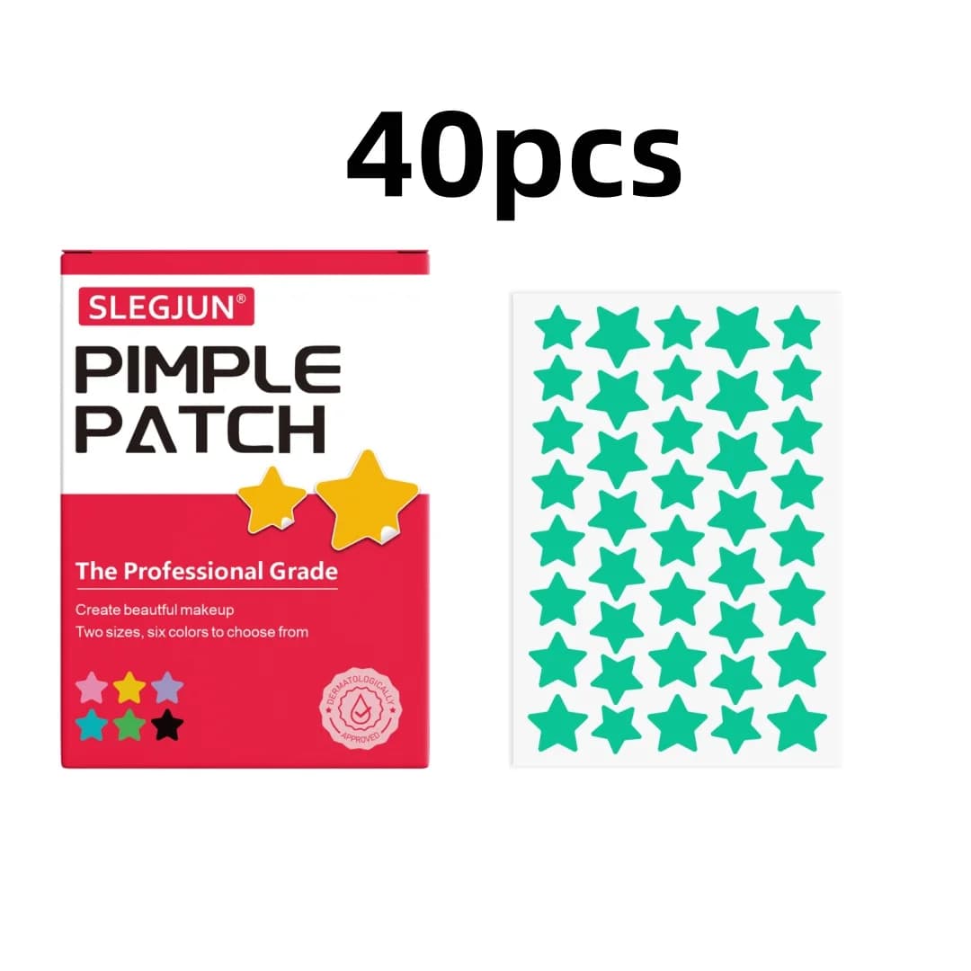 40pcs pieces of multi-color star acne patches, facial acne patches, concealer acne patches, and pimples patches, ultra-thin.