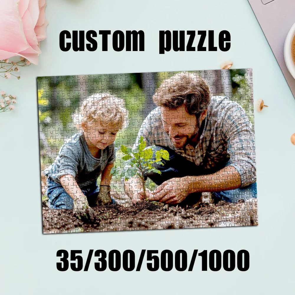 35/300/500/1000pcs Personalized Custom Photo Puzzle family photo Jigsaw Gifts Family Educational Toys