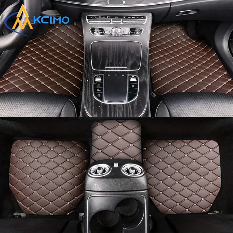 Universal 5Pcs Car Floor Mats PU Leather Waterproof Dust-Proof Auto Foot Pad Protector Pads Fashion Car Foot Pad