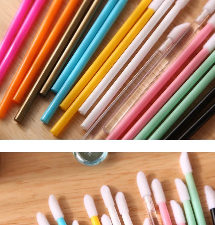 50 Pcs Disposable Cosmetic Lip Brush Makeup Lipstick Mascara Wands Applicators Eyelash Cleaner Lip Gloss Make Up Brushes Tools
