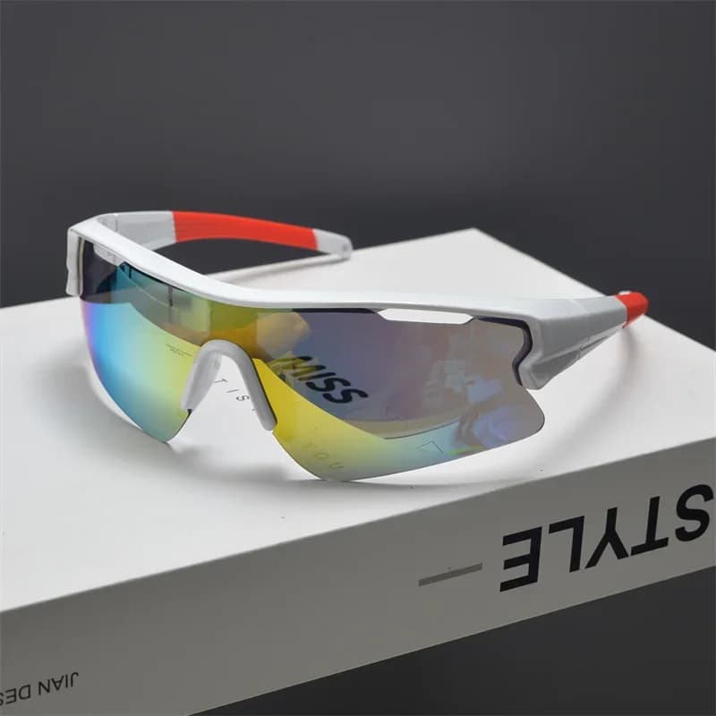 Cycling windproof sunglasses men and women hipsters outdoor mountain climbing skiing colorful large-frame sunglasses