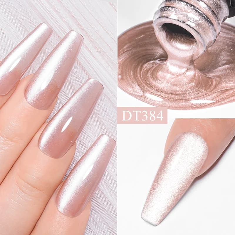 MEET ACROSS 7ml Pink Silver Moonlight Magnetic Gel Polish Varnis Semi Permanent Soak Off Gel Nail Polish UV LED Gel Manicure