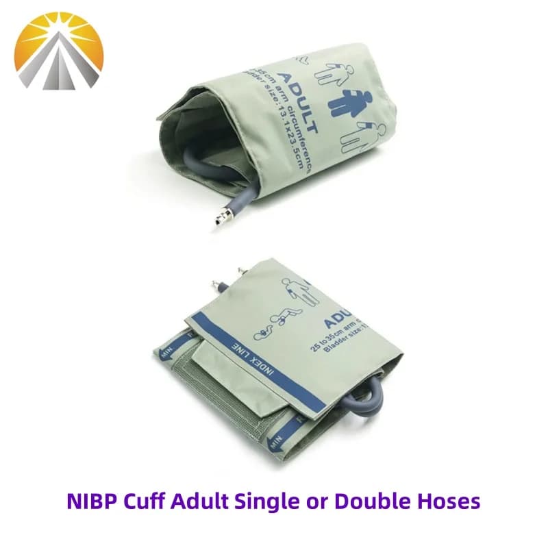 Reusable Blood Pressure NIBP Cuff Adult Size 25 to 35 CM Single or Double Hoses for Mindray Monitor with Connector Grey Color