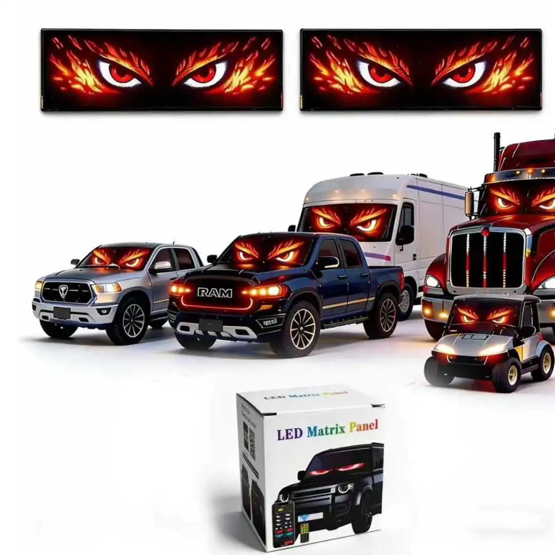 2pcs/Set LED Flexible Screen RGB LED Matrix Pixel Panel Car Sign for Truck Eyes Animation Remote Control Flexible Display Light