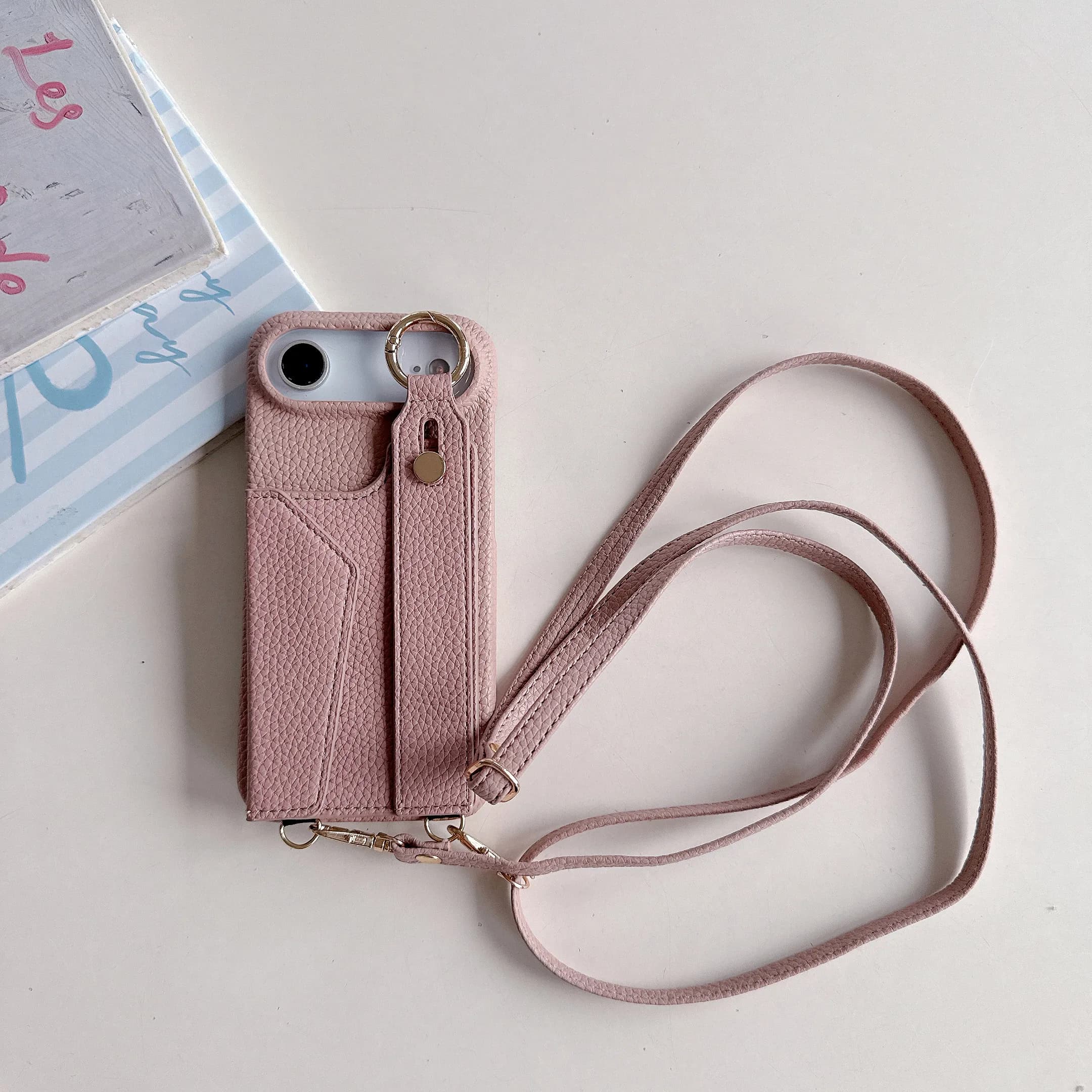 Wrist Strap Crossbody Ring Holder Cards Solt Magnetic Wallet Leather Case For iPhone 17 Pro Max 16 Plus 15 14 Long Lanyard Cover