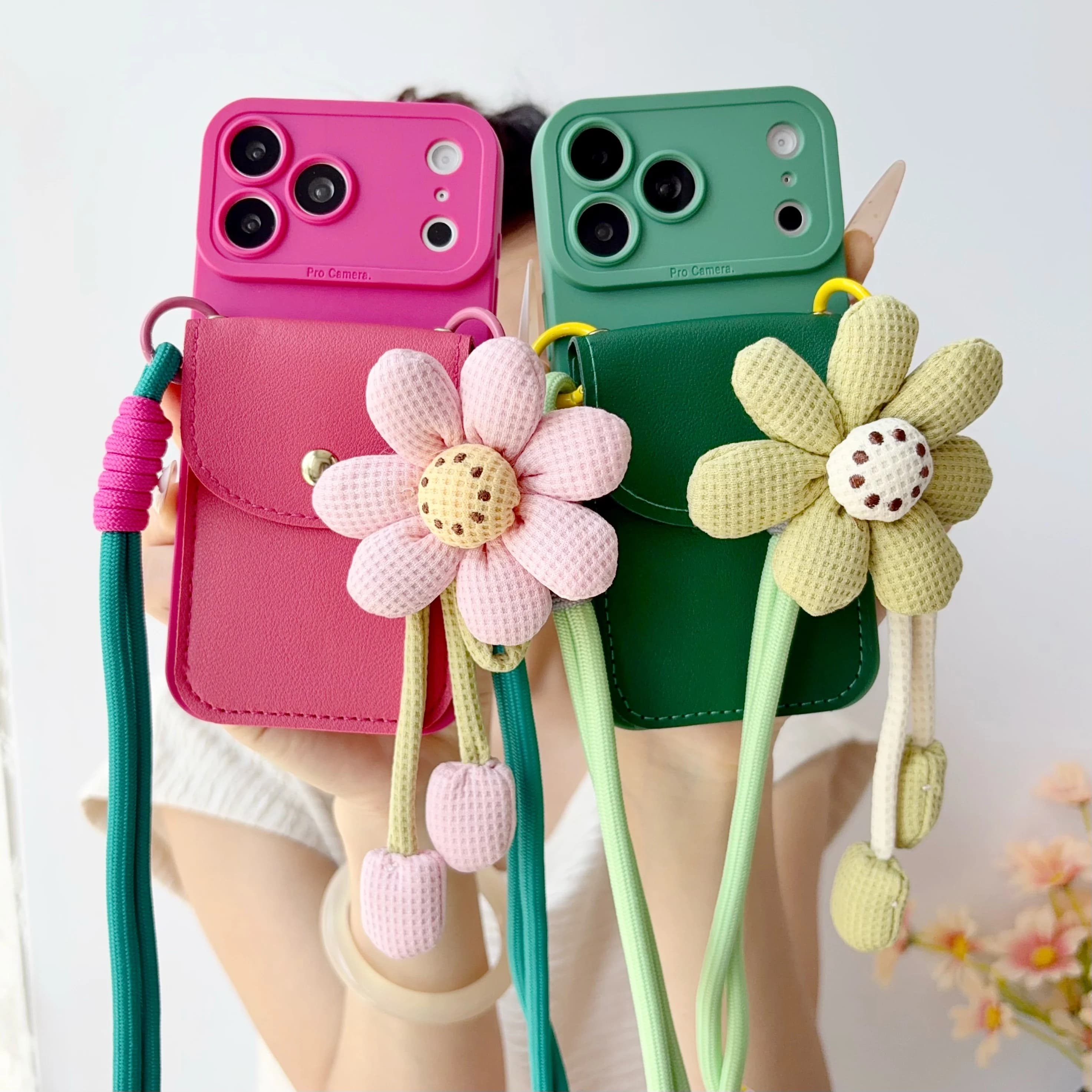 Sunflower Crossbody Lanyard Strap Rope Case For iPhone 18 17 16 15 14 13 12 11 Pro Max Plus Air ATM ID Card Wallet Bags Cover