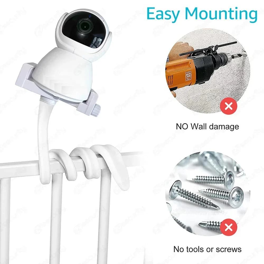 Universal Baby Monitor Bed Bracket Multifunction Camera Holder 1/4 Screw Flexible Clip Hose Camera Mount Cam Adjustable Long Arm