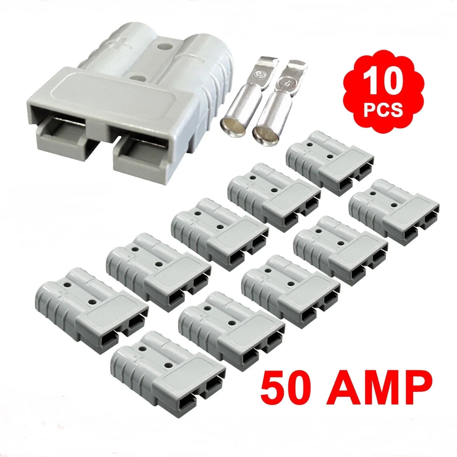 5/10Pcs 50A For Anderson Style Plug Connectors DC For Power Tool Charger Battery Car RV Solar Panel Electronic Power Accessories