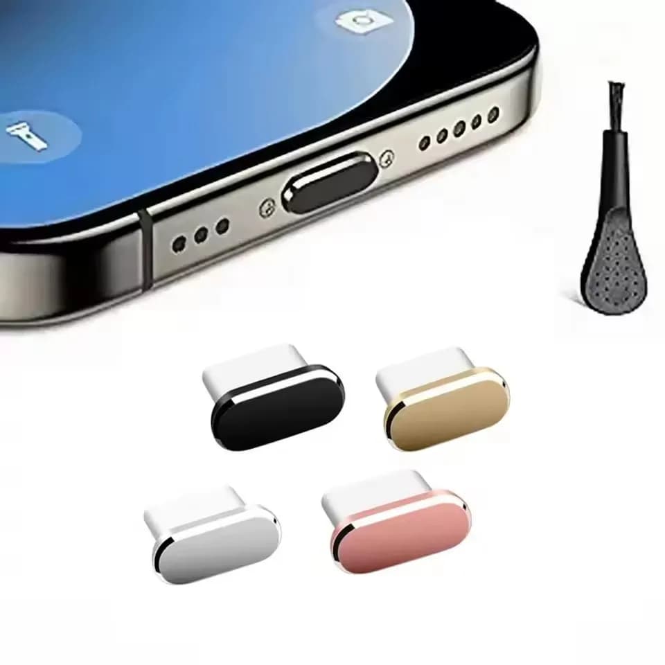 4Pcs USB C Dust Plug With Cleaning Brush Anti Dust USB-C Plug Cover Charging Port Cover Caps For Samsung Xiaomi All Type C Phone