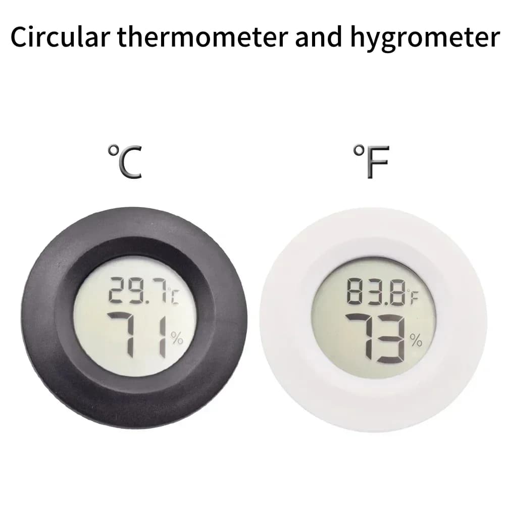 Portable Mini Circular Electronic Temperature Hygrometer LCD Electronic Display Indoor Household Thermometer Outdoor Hygrometer