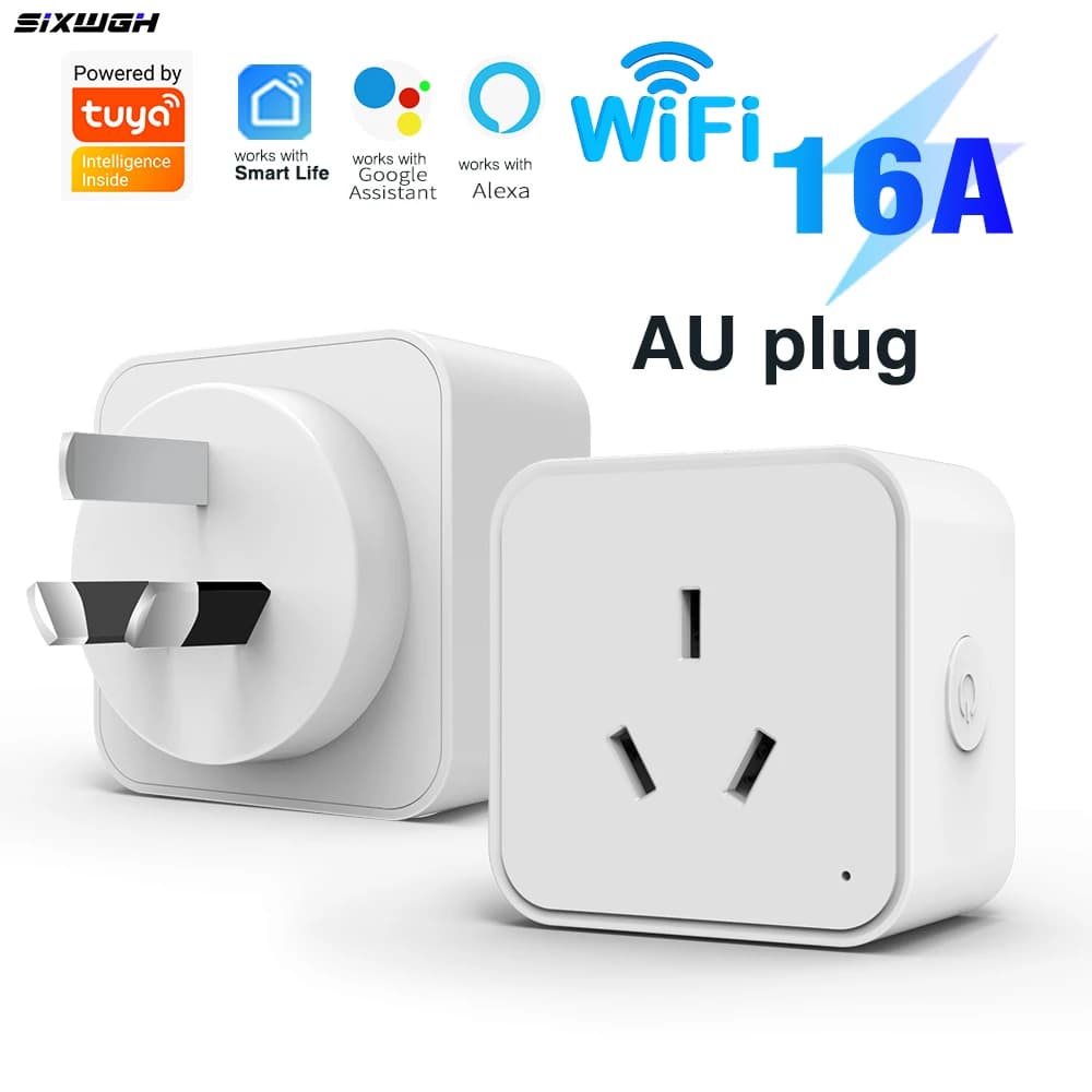 WiFi Tuya Smart Socket AU Standard Plug with Energy Monitoring –Timer & Countdown, Works with Smart Life App, Alexa & Google