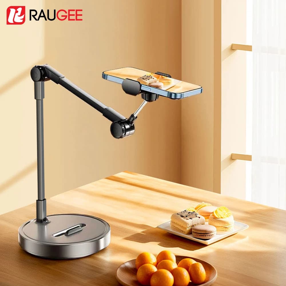 Mobile Phone Holder Portable Folding Multi-Angle Adjustable Stand for Overhead Shooting ,Desktop Live Shooting, Unpacking Vlog