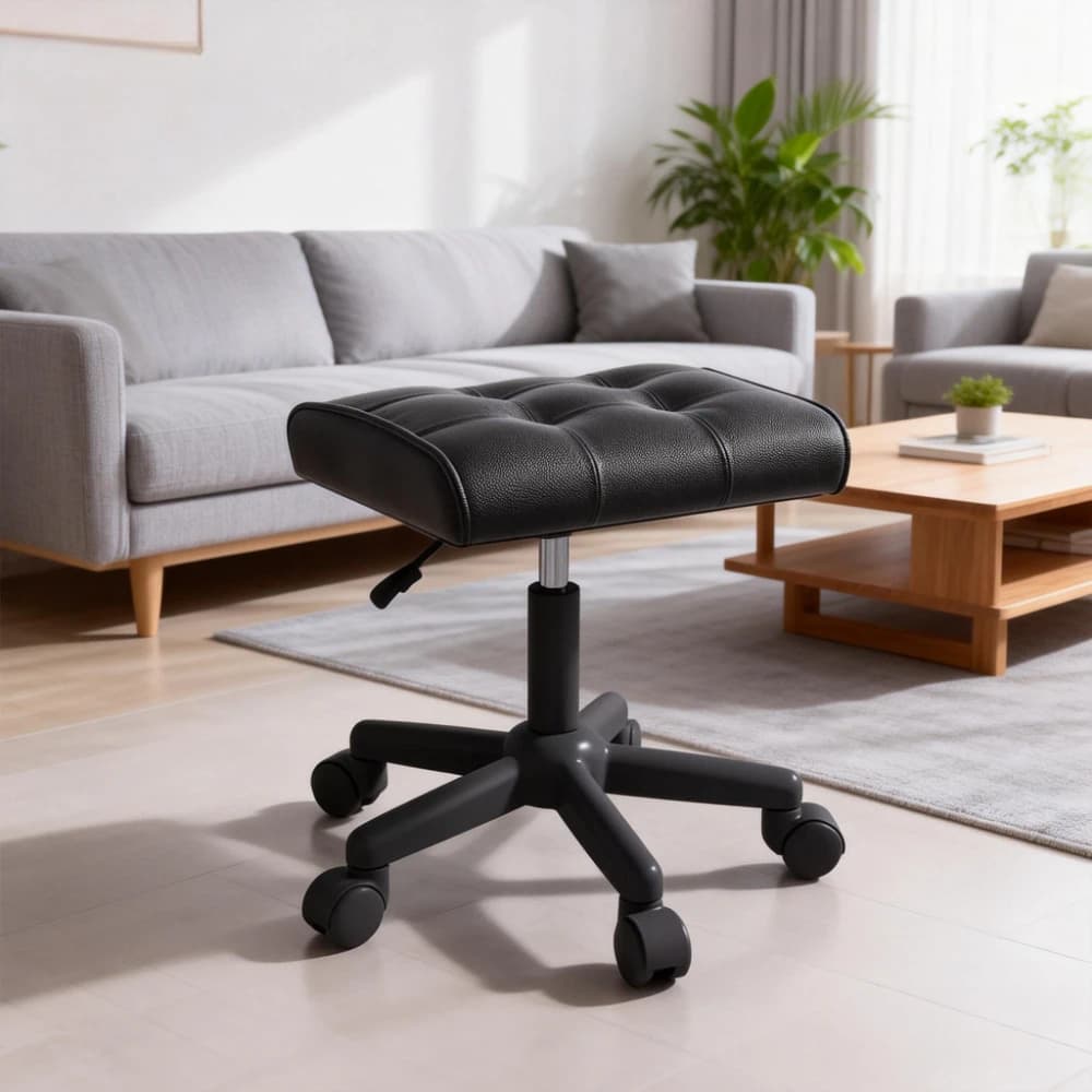Adjustable Height Foot Rest for Office Chair, Under Desk Elevating Footstool with Memory Foam, Ergonomic Home Sofa Leg Rest
