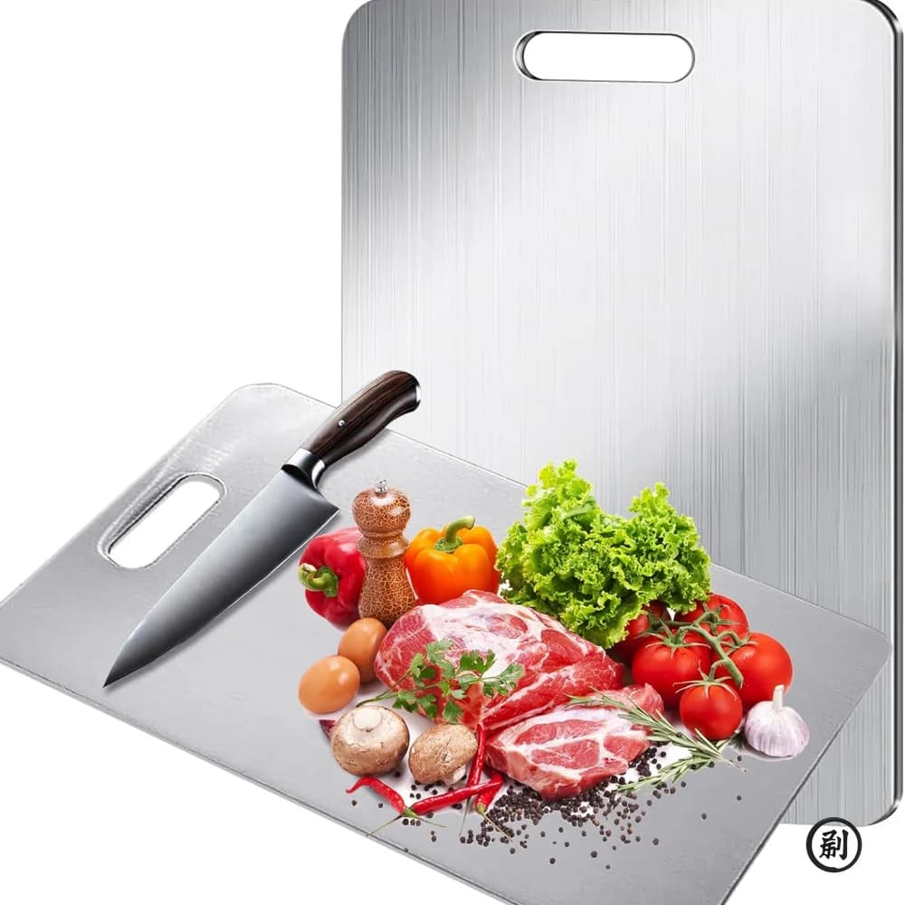 Portable Double Sided Titanium Cutting Board – Food Grade for Kitchen, Chopping Meat & Fruits, Rustproof