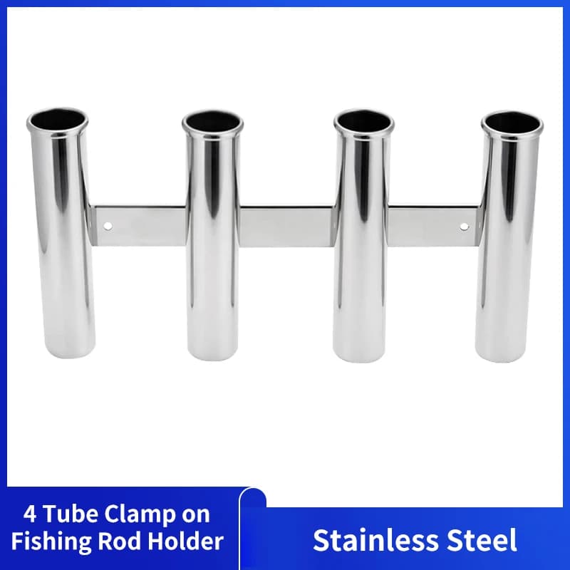 Stainless Steel 4 Tubes Rod Holders Boat Fishing Rod Rack Holder Pole Tube Mount Bracket Marine Accessories