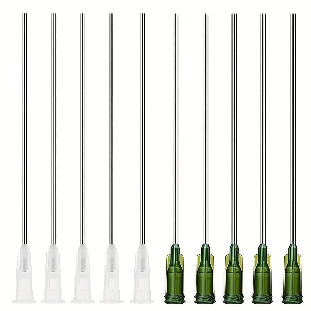 Long Blunt Tip Dispensing Needles, Stainless Steel Luer Lock Liquid Transfer Tool for Ink Refill, Lab Reagent, Craft Glue, Plant