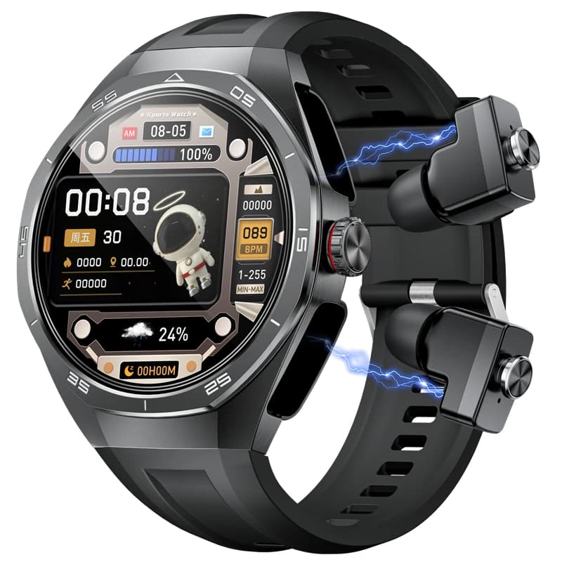 2026 NEW For Android TWS Music Earbuds Smart Watch NFC AMOLED BluetoothCall Heart Rate Blood Oxygen Monitor Smartwatch Headphone