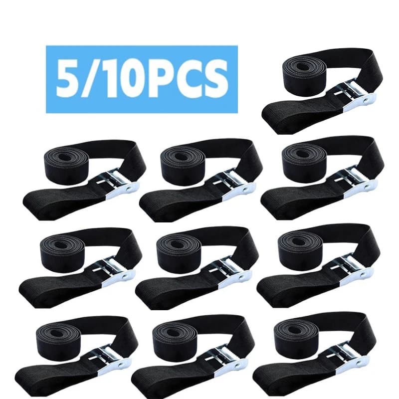 1/5M Cargo Straps With Buckle Tie-Down Belt for Motorcycle Car Bicycle Metal Tow Rope Strong Ratchet Fixing Belt for Luggage Bag