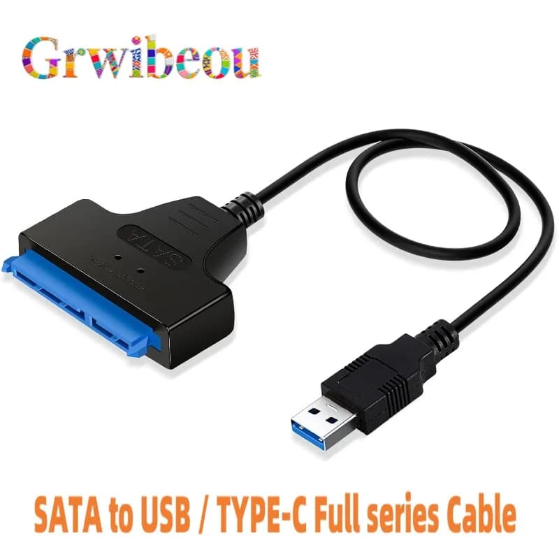 SATA to USB 3.0/2.0 Cable for 2.5" HDD SSD 6Gbps USB to SATA III Adapter Converter for External Hard Drive Disk 22 Pin