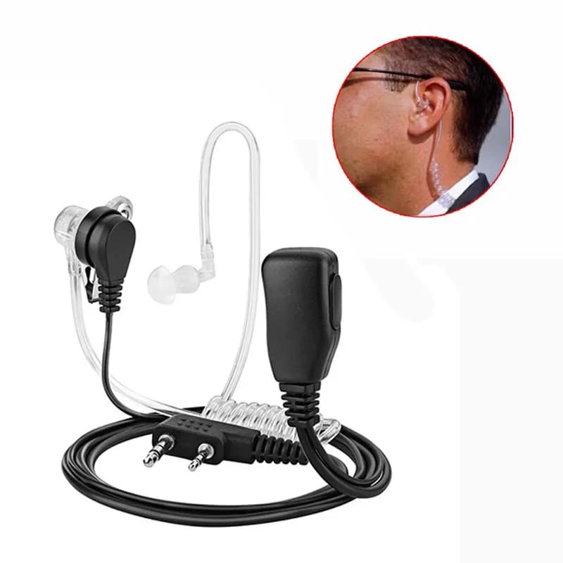 1Pcs Air Acoustic Tube Headset For Baofeng Radio Walkie Talkie K Port Earphone PTT With Microphone For UV-5R 888s Guard Earbuds
