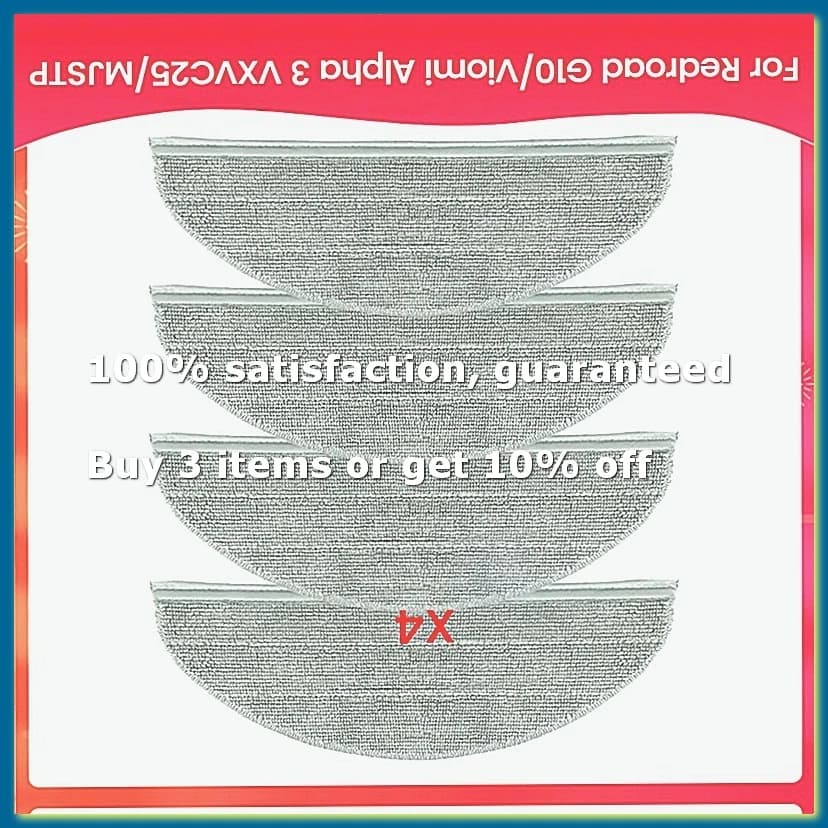 4PCS Mop Cloth Pads for G10 for Alpha 3 VXVC25/MJSTP Vacuum Cleaner Replacement Parts-A009