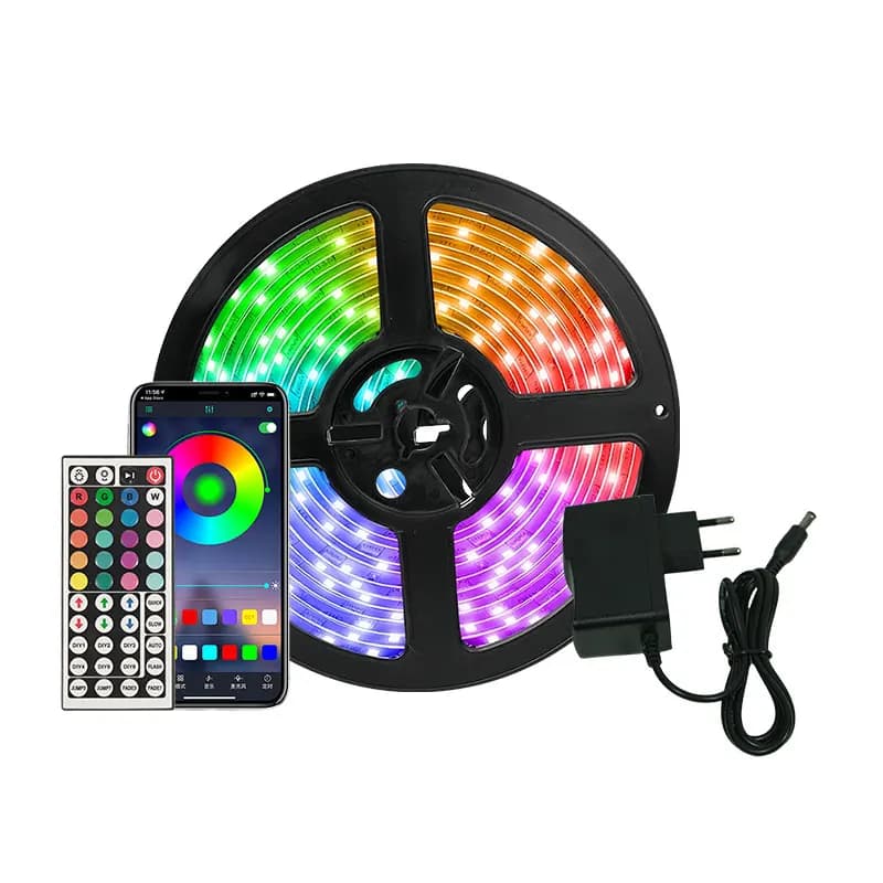 STTL APP Control and Remote Control 5m Smart Strip Light 30LEDs/m RGB Color Change LED Strip Lights for Home Decoration