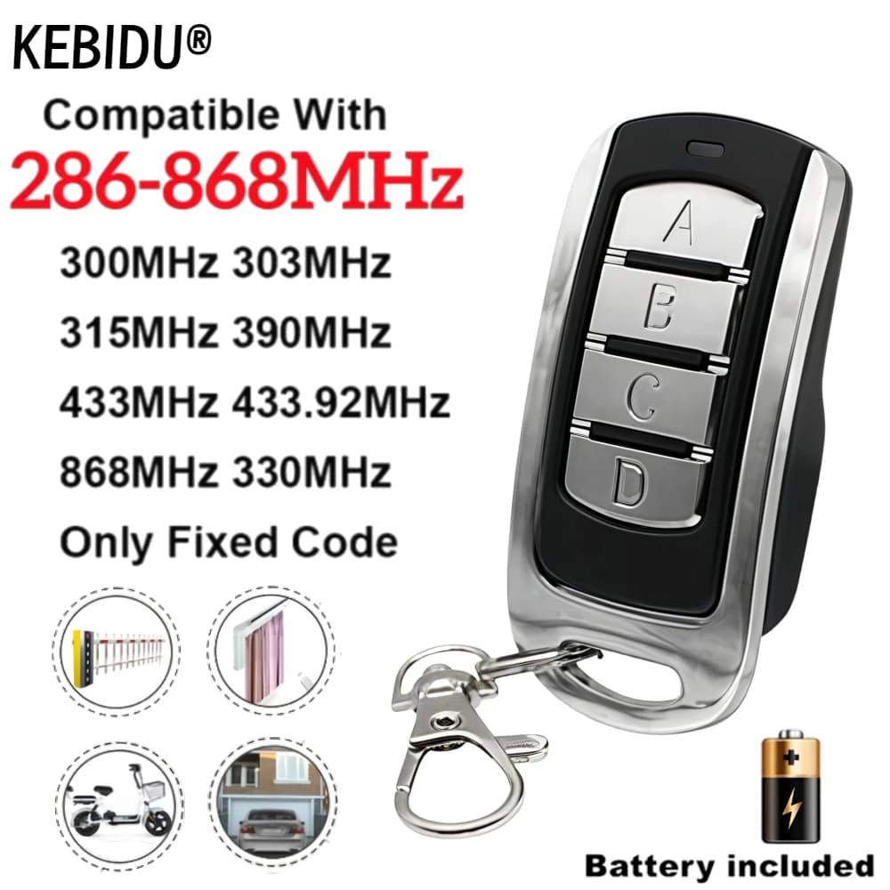 Multifrequency Garage Remote Control 286MHz-868MHz Multi Brand Gate Control Wireless Transmitter 433MHz 315MHZ 868mhz Keychain